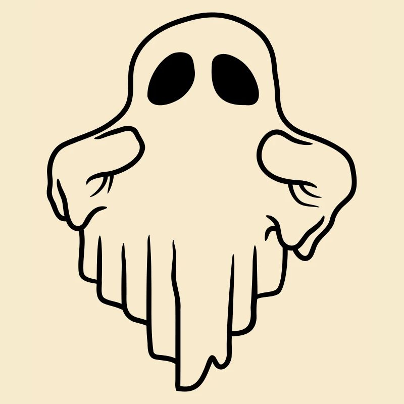 Comic funny floating ghost