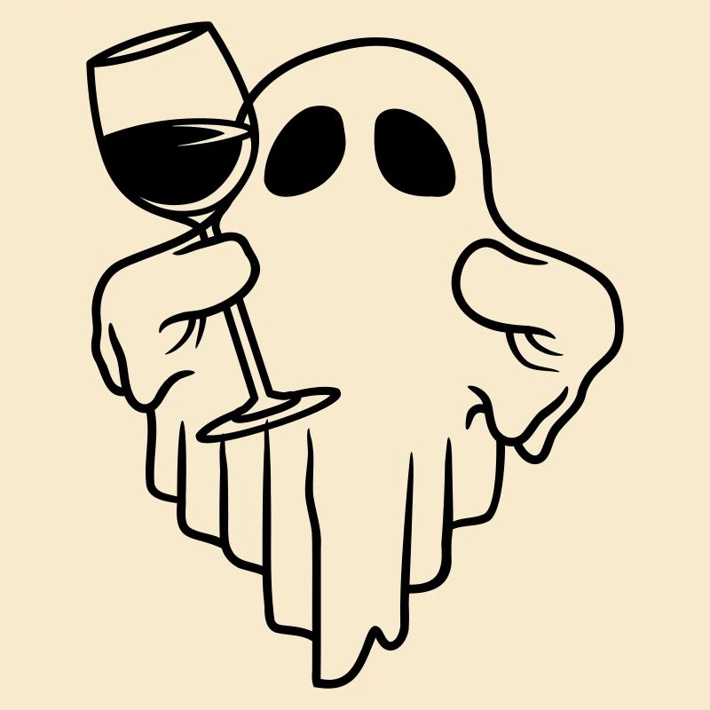 Comic Wein trinkender Geist