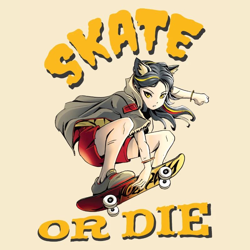 Skate oder stirb Skateboarder Anime Mädchen