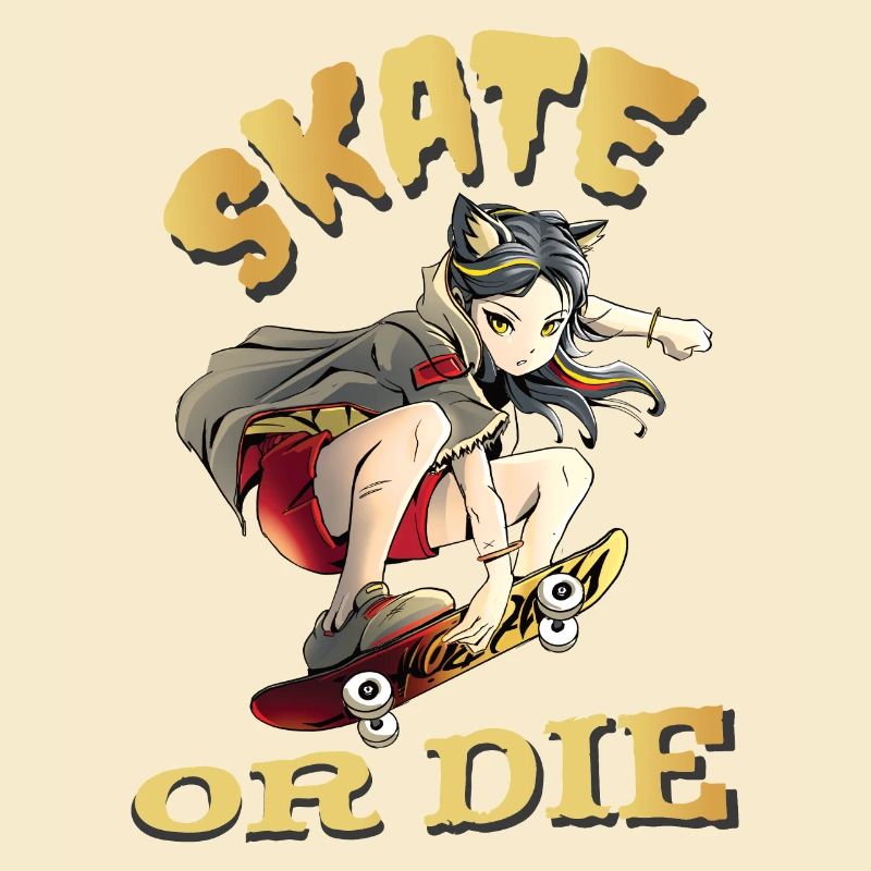 Skate oder stirb Skateboarder Anime Mädchen