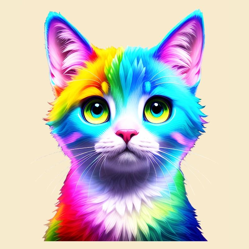 Chat arc-en-ciel