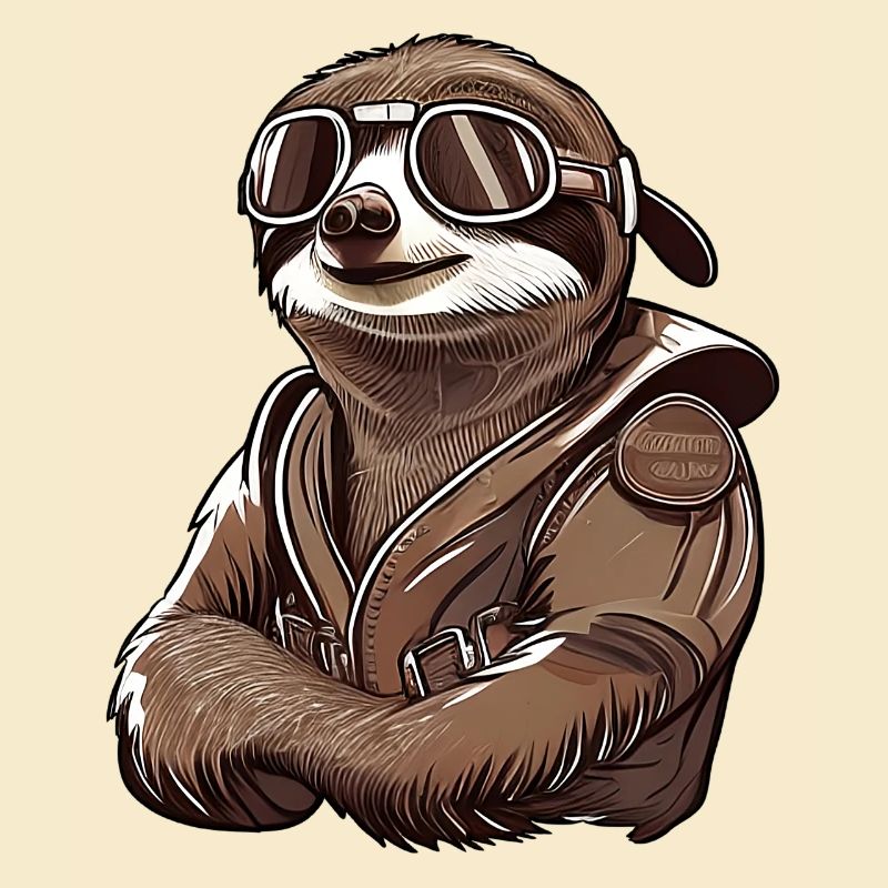 Faultier mit Fliegerbrille