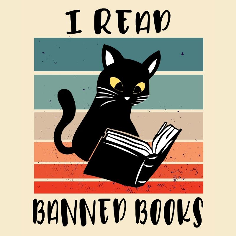 Ich lese verbotene Bücher Katze
