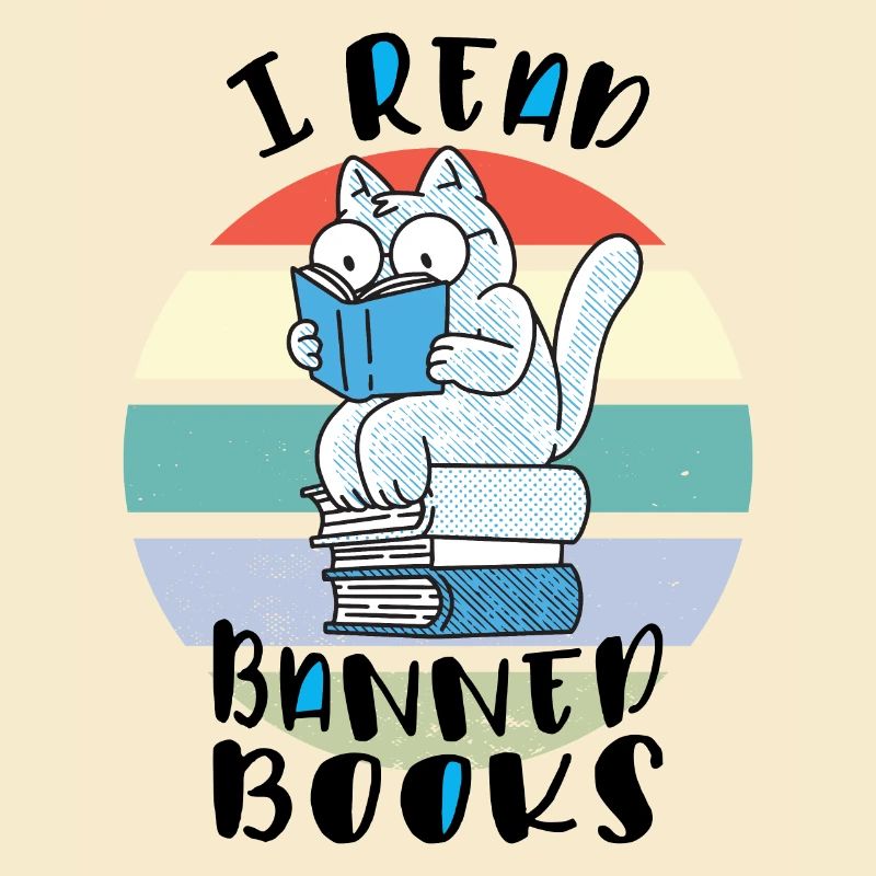 Ich lese verbotene Bücher Katze