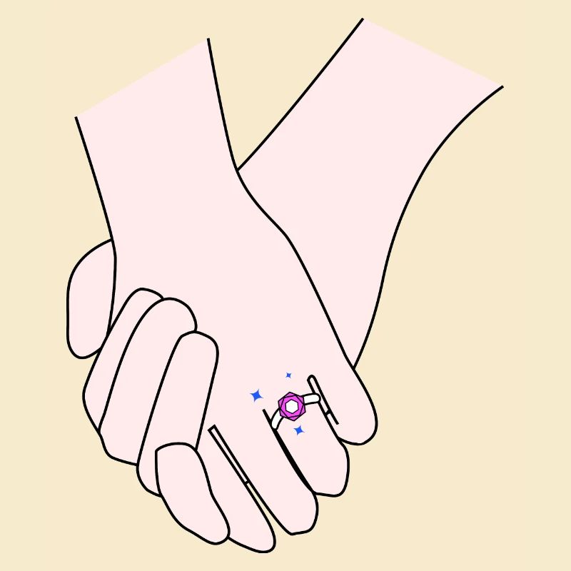 holding hands weddign day