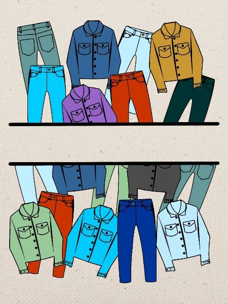 Jeans-Kleidungslogo