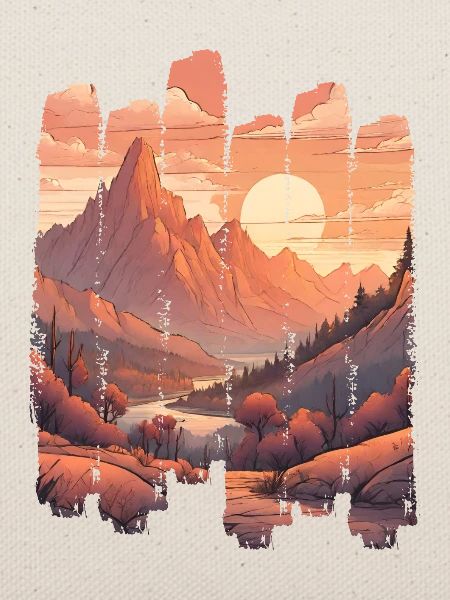 Naturlandschaft Sunset Mountains