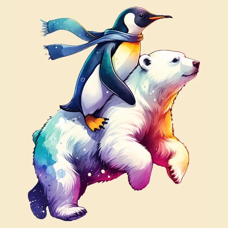 Funny Penguin and Polar Bear Gift