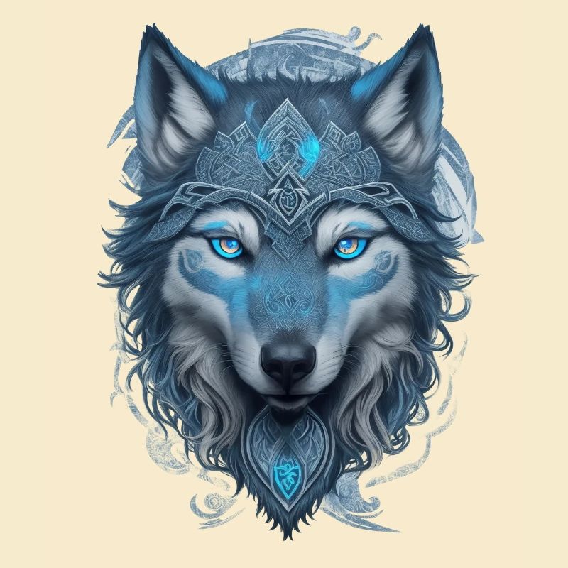 Wolf mit keltischen Mustern