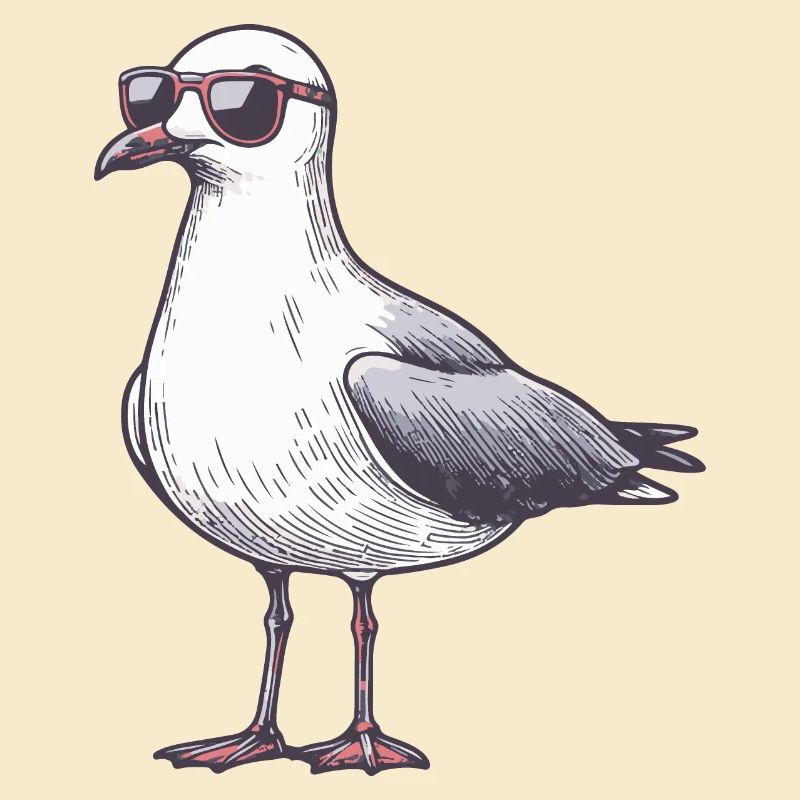 coole möwe mit sonnenbrille