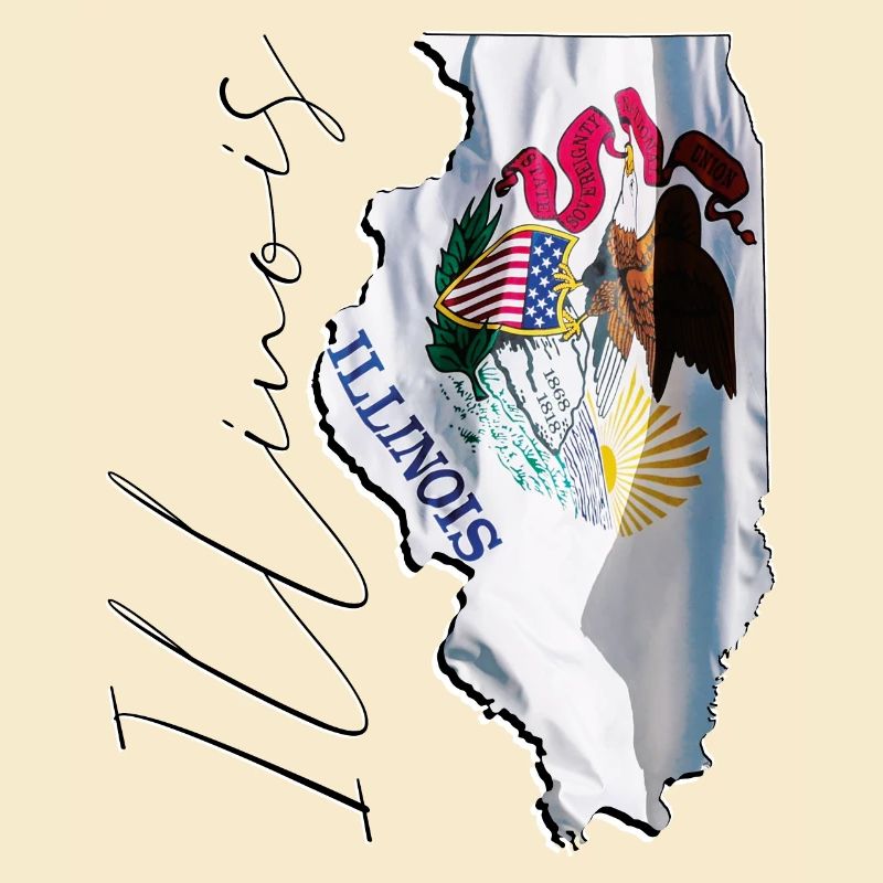 Illinois (États-Unis) | Drapeau réel | Flag Map Script