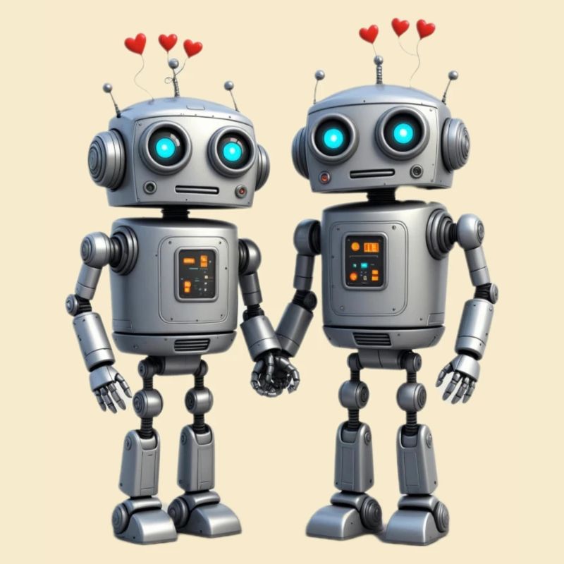 Roboter Pärchen nerds