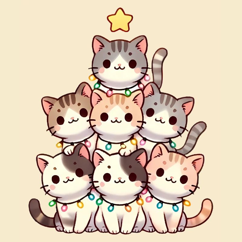 Weihnachtskratzbaum mit Lichtern