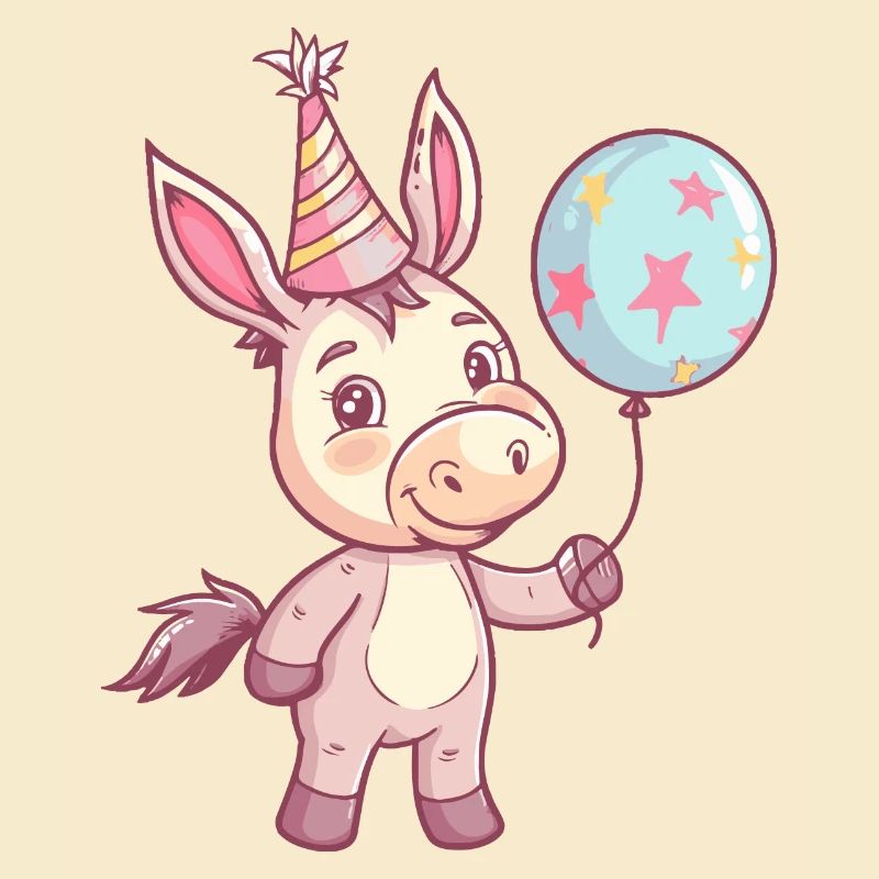 Donkey Birthday Comic Cute