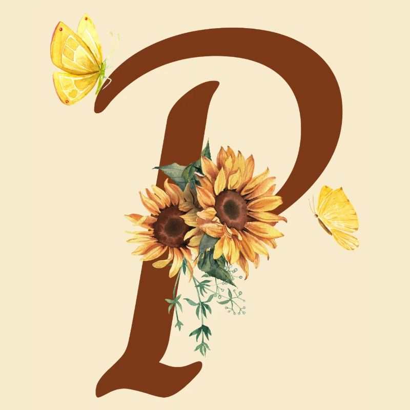 Buchstabe p Sonnenblumenschmetterling