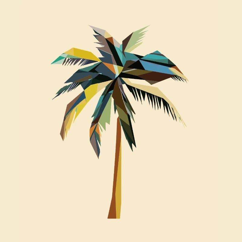 Geometric Palm Tree – Tropical Polygon Design
