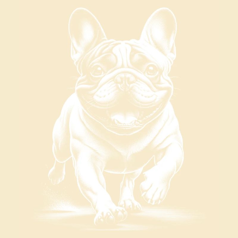 Exécuter le bouledogue français dans le style de dessin