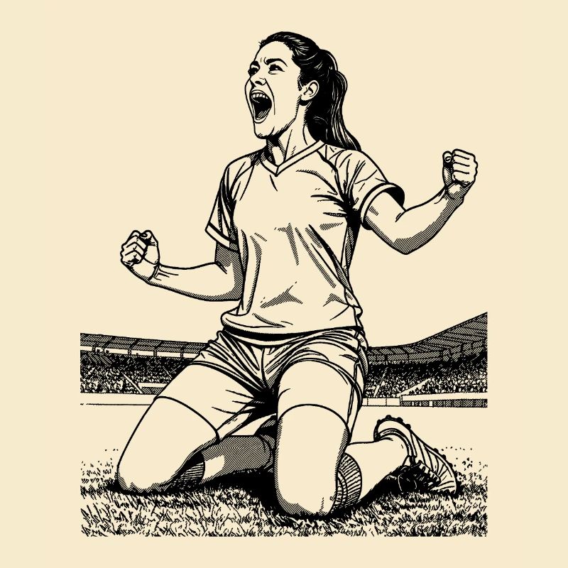 Maillot de footballeur : Célébration du but avec un sentiment de victoire