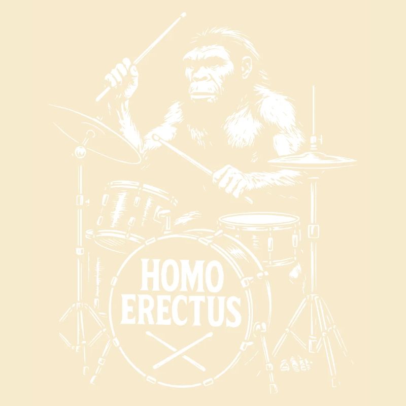 Homo Erectus Singe progressif avec tambours cadeau