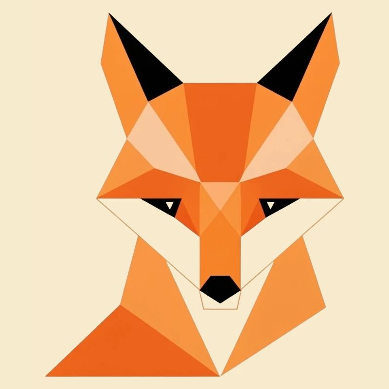 Geometric fox digital print