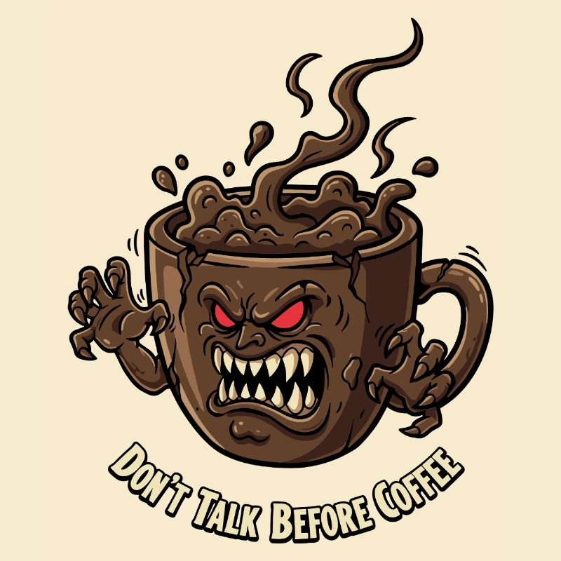 Wütende Kaffeetasse vor dem Kaffee