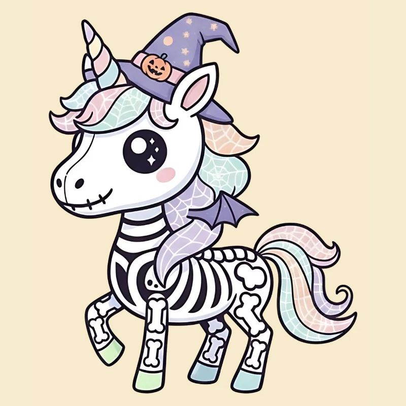 Boho Skelett Einhorn - Halloween Unicorn Lover