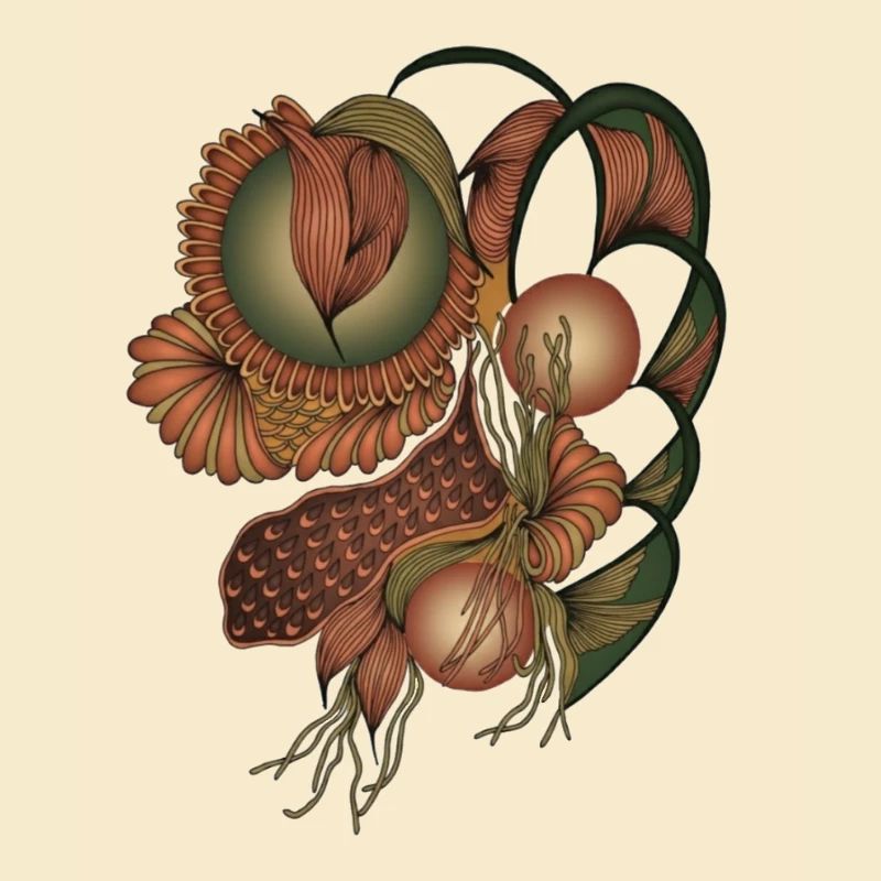 Erdfarbene Blume Formen