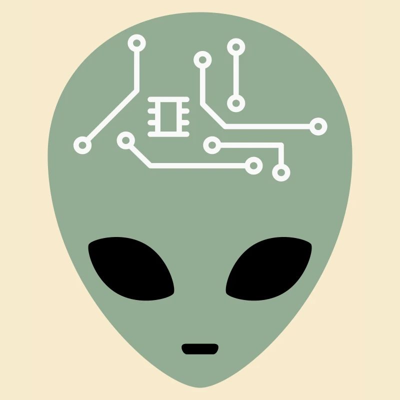 Alien Head avec circuits (trois couleurs)
