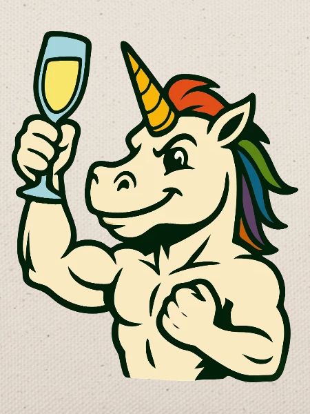 Einhorn-Toast-Glas-Starkes Festmaskottchen