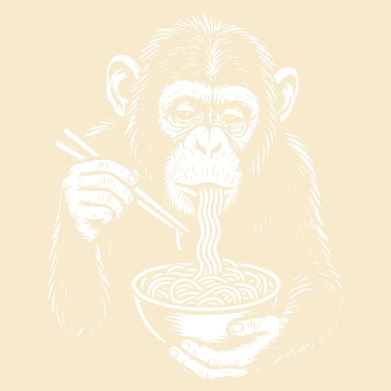 Illustration der Schimpansen-Nudelschale