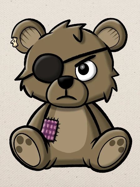 Teddybär mit Augenklappe