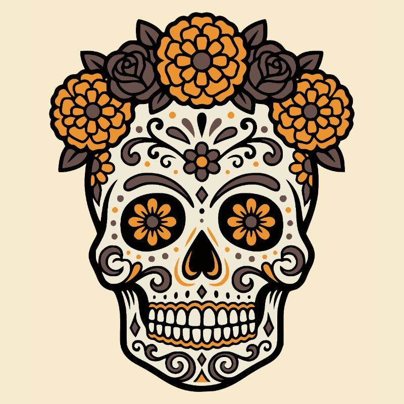 Vibrant DiaMuertos motif