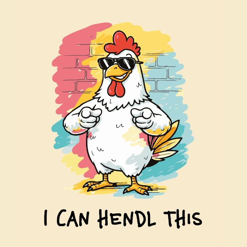 Je peux hendl ceci – Jeu de mots dialectal poulet coq