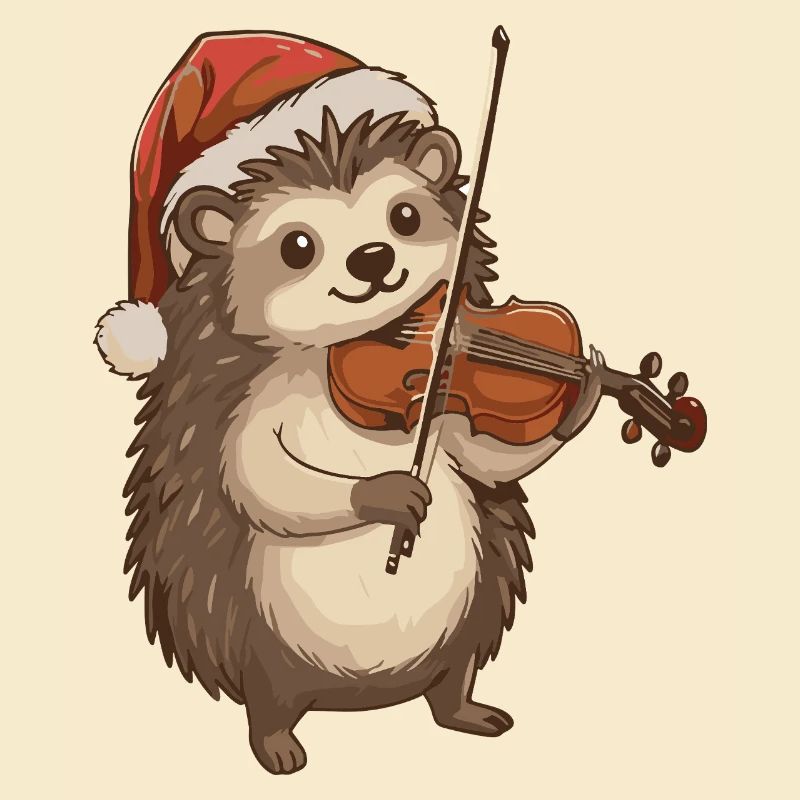 Weihnachts-Igel-Tier spielt Geige