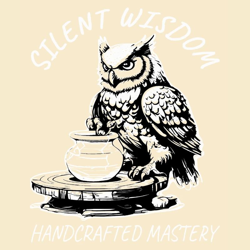 Silent Wisdom Pottery Owl