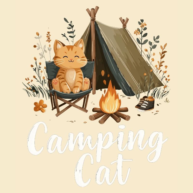 Camping Cat Saying Camping Cat Camper Gift