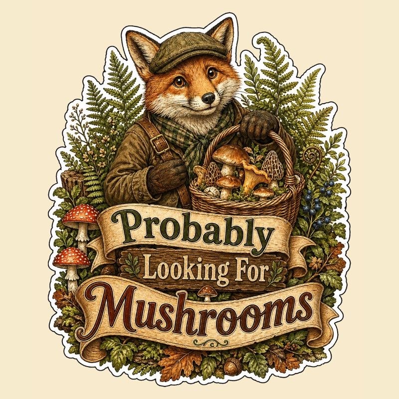 Probably Looking For Mushrooms Fox