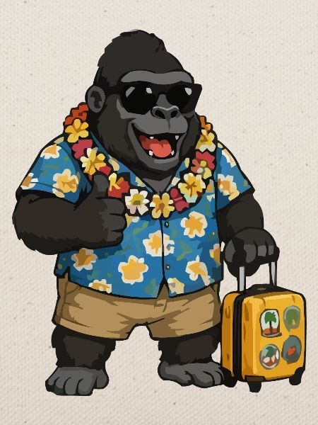 Urlaubs Gorilla Hawaii Hemd