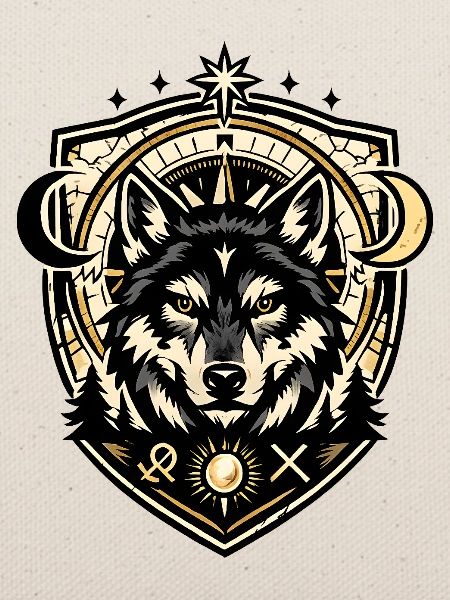Wolf Crest Geometric Shield