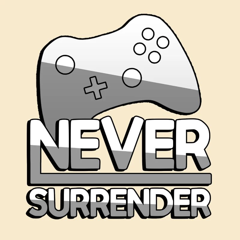 NEVER SURRENDER (Weiß) + Controller - Gaming