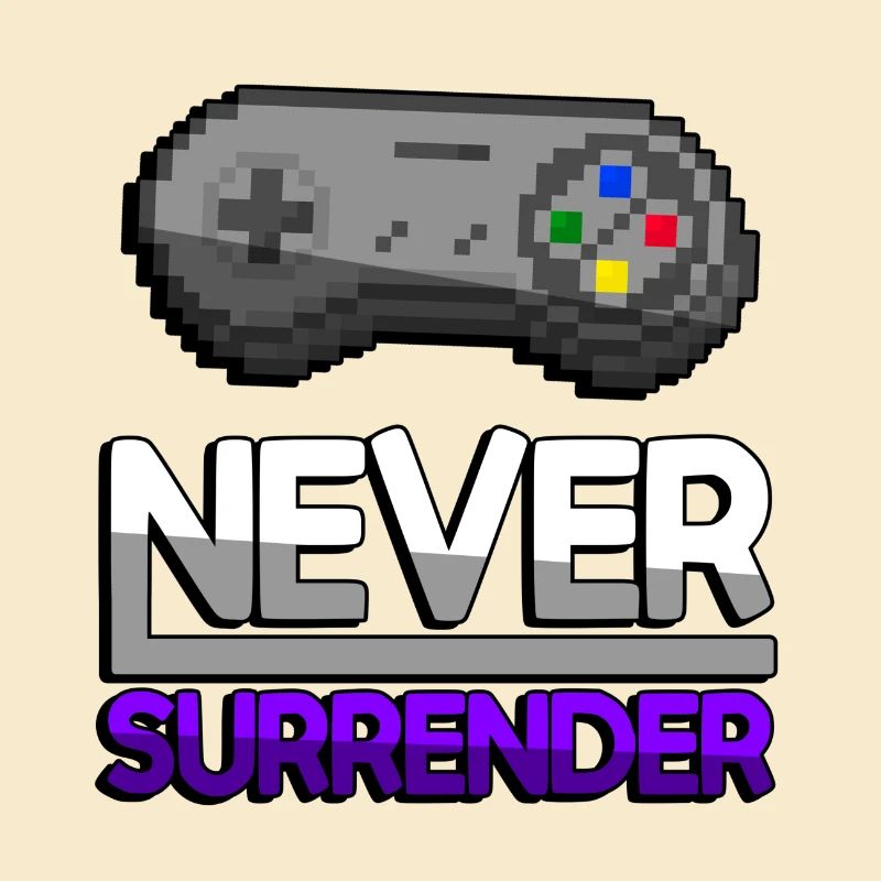 NEVER SURRENDER (Purple) + SNES Controller - Gaming