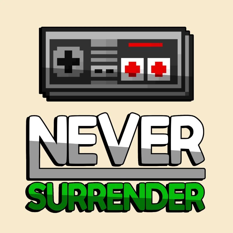 NEVER SURRENDER (Green) + NES Controller - Gaming