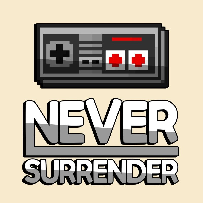 NEVER SURRENDER (Weiß) + NES Controller - Gaming