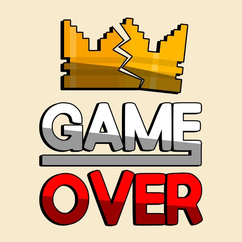 GAME OVER (Rot) + King Crown - Gaming