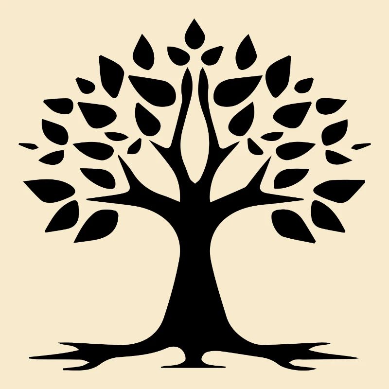 Stylized Tree Simple Tattoo Logo