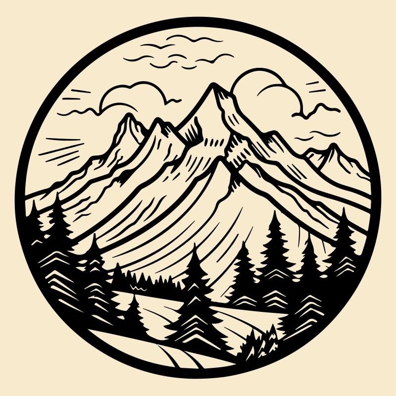 Berge Symbol Silhouette