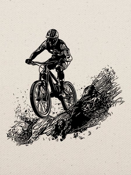Radfahrer Schlamm Berg Abfahrt