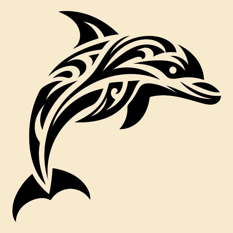 Springender süßer Tattoo Delfin