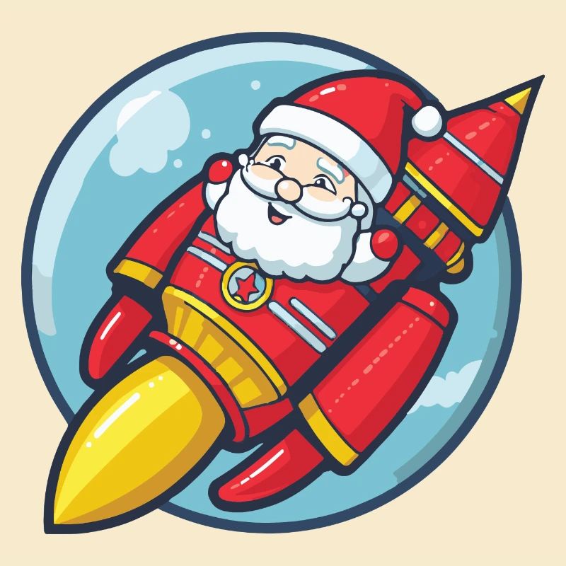 Père Noël Rocket Comic Noël