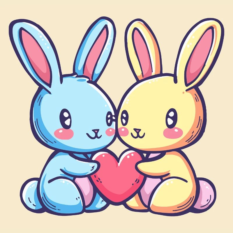 Hase Comic Paar Liebe